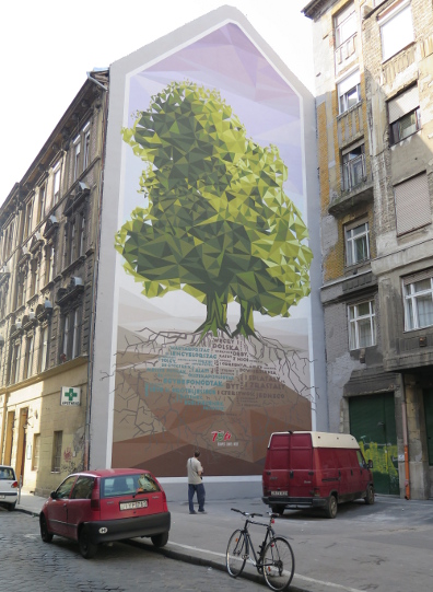 mural przyjaźni polsko-węgierskiej ulica Klauzála, Budapeszt